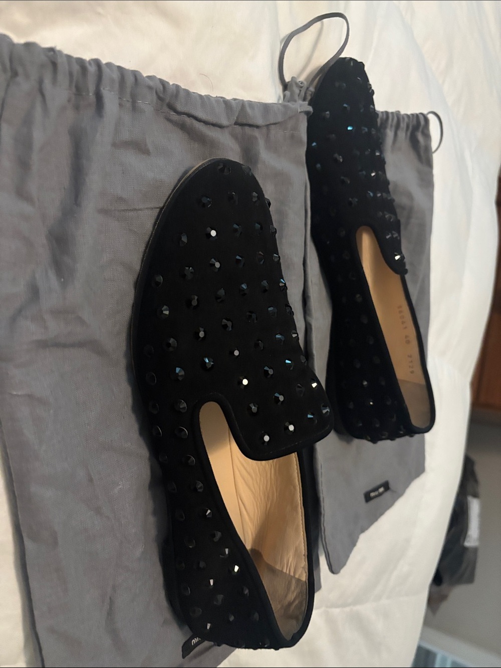 Giuseppe Zanotti Black Jeweled Slip-On Loafers